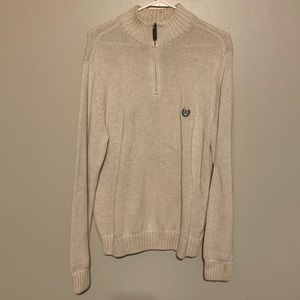 Chaps, Medium, White Quarter zip